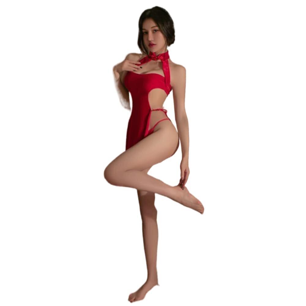 1107 Chinese Lingerie Sexy Cheongsam Retro Stand Collar Buckle Anime